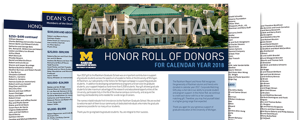 pages from the 2015 Honor Roll of Donors
