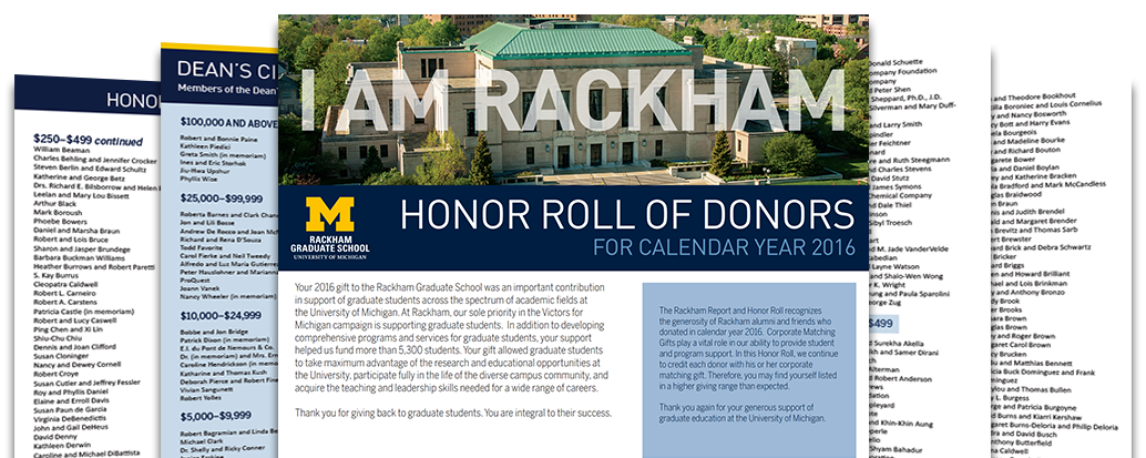pages from the Honor Roll of Donors
