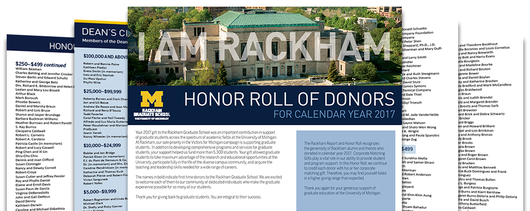 pages from the Honor Roll of Donors